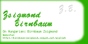 zsigmond birnbaum business card